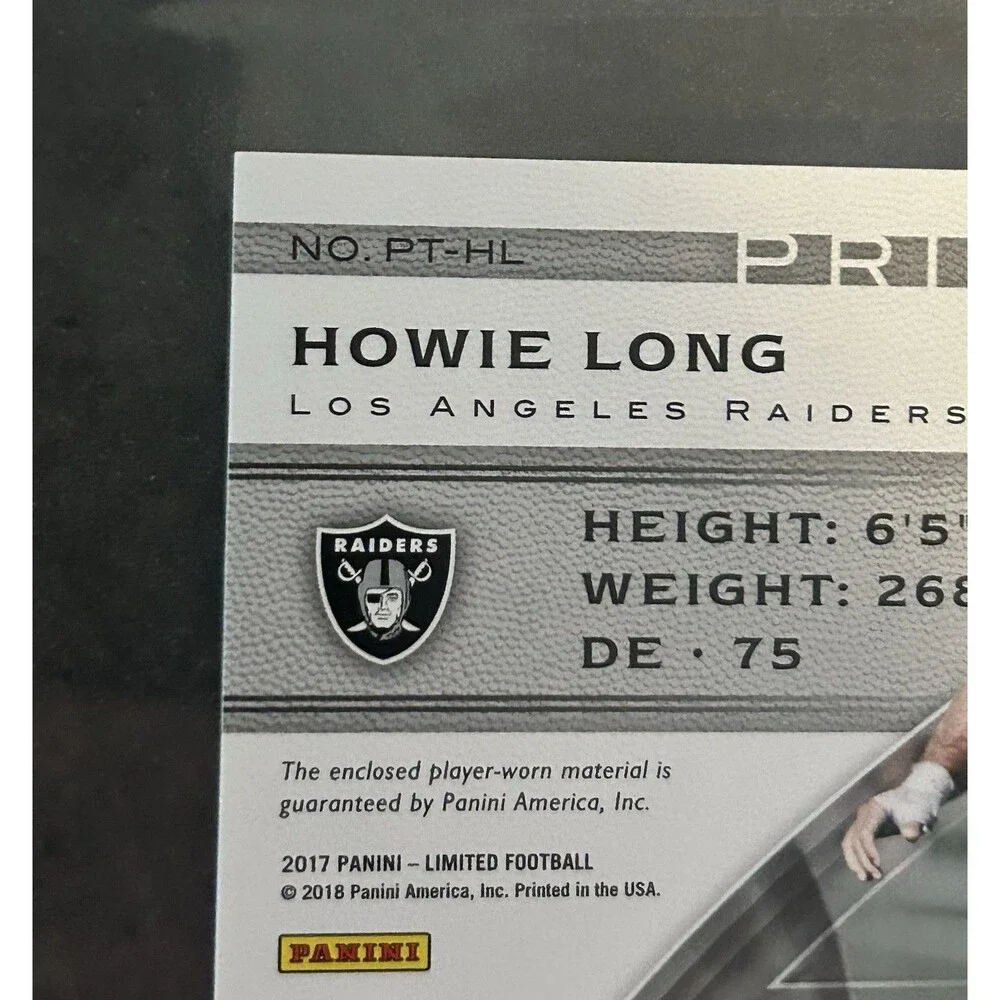 2017 Panini Limited - Howie Long Patch /25 Raiders